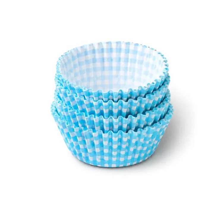 Košíčky na mini muffiny modrý kostkovaný vzor 80 ks
