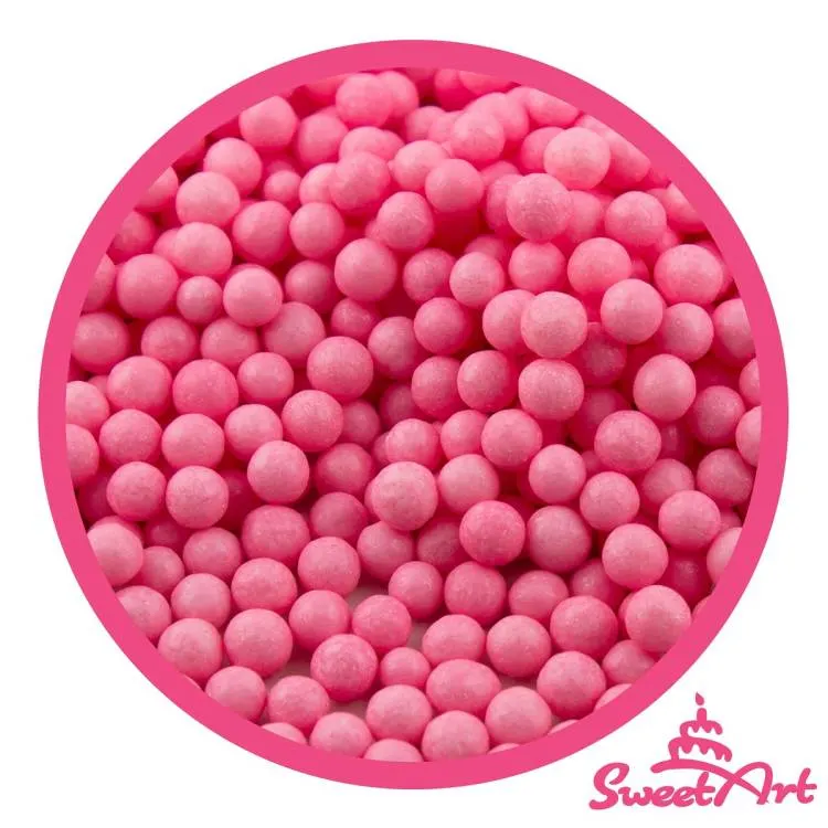 Cukrové perly růžové 5 mm, 50 g