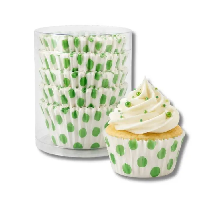 Košíčky na mini muffiny zelené puntíky 100 ks