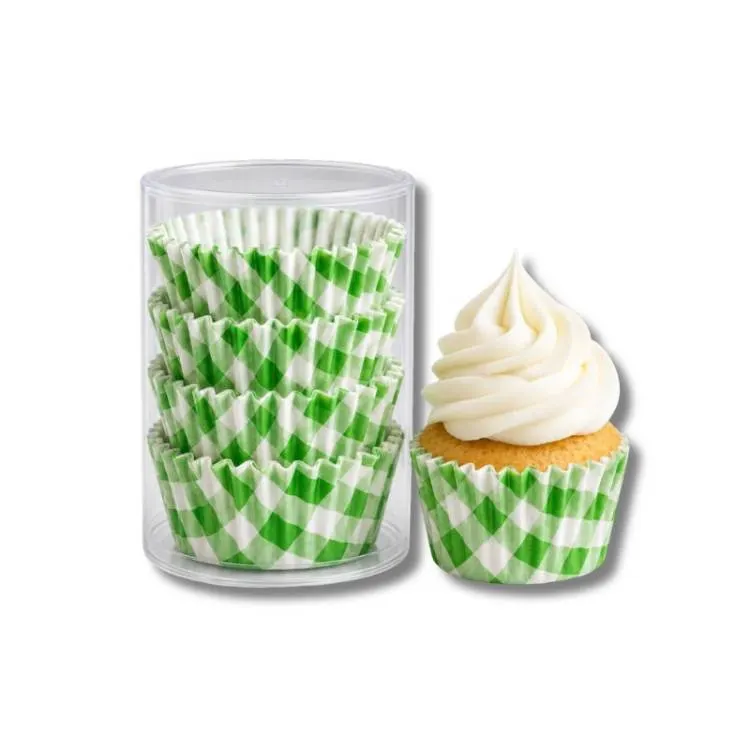 Košíčky na mini muffiny zelené kostky 100 ks