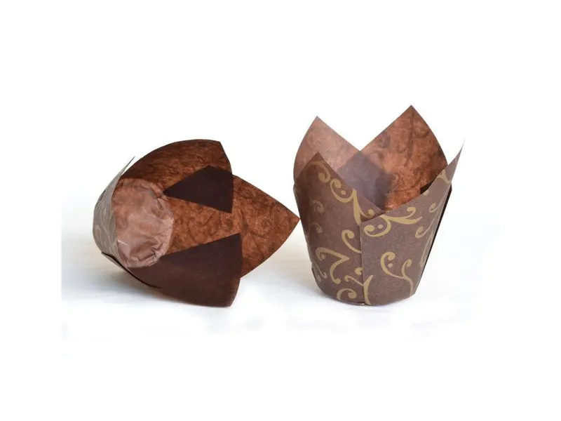Cukrářské košíčky Tulip hnědé 50/80 mm, 180 ks