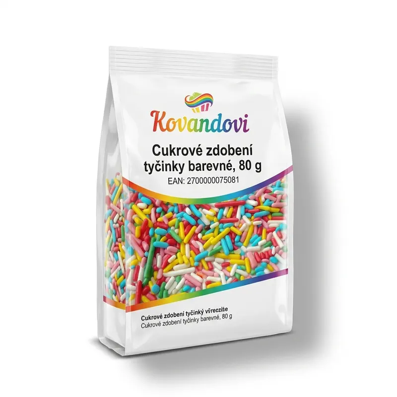 Cukrové zdobení tyčinky barevné, 80 g