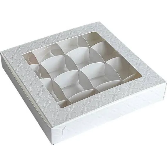 Krabička s průhledem a mřížkou 16 x 16 cm, 10 ks