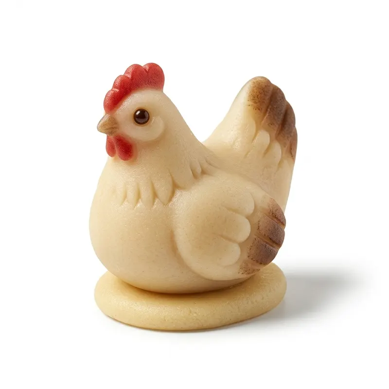 Marcipánová figurka bílá slepice 4,5 x 5 cm, 35 g