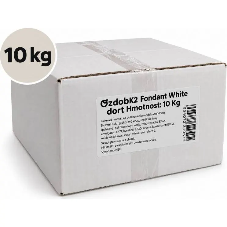 Potahovací hmota K2 na dorty, bílá, 10 kg