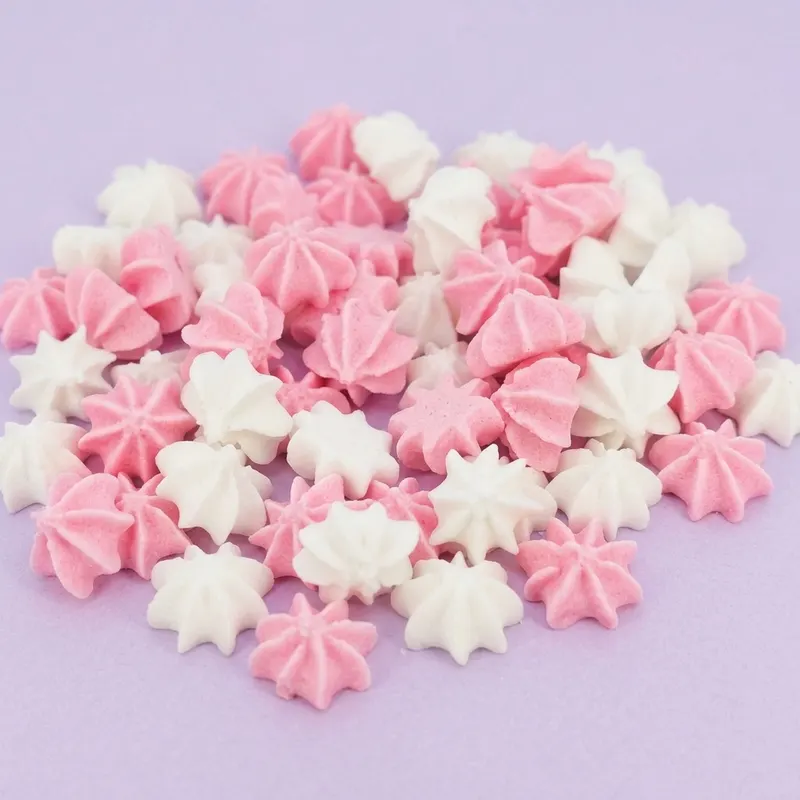 Pucky pusinky bílo-růžové, cukrová dekorace 20 g