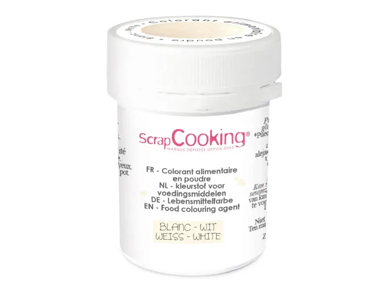 Prachová jedlá barva SCRAP Cooking, bílá, 5 g