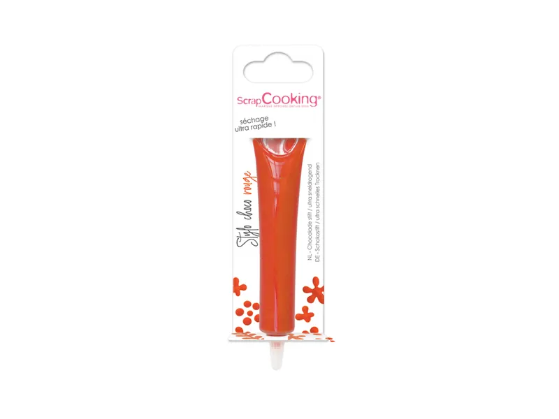 Čokoládová tuba na zdobení červená 25 g