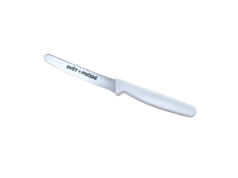 Snídaňový nůž na pečivo se zubatým ostřím, bílý, 10 cm