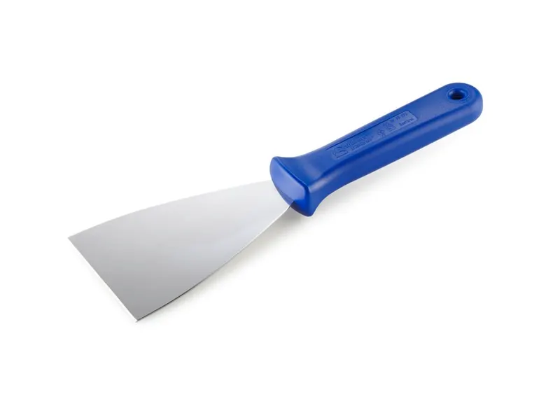 Nerezová cukrářská špachtle s modrou rukojetí 8 cm