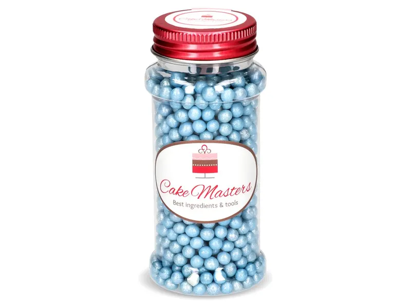 Cukrové perličky měkké, modré třpytivé, 70 g