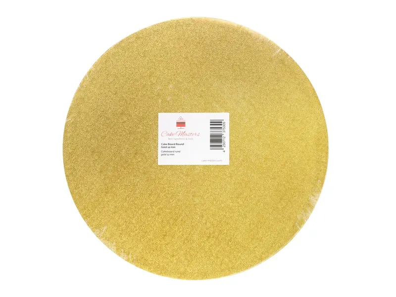 Dortová podložka kulatá zlatá, tloušťka 12 mm, 30 cm