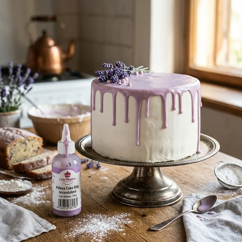 Poleva Cake Drip levandulová Cake Masters, 250 g