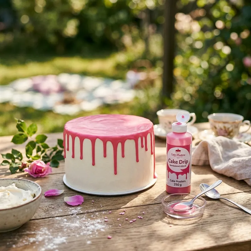 Poleva Cake Drip bonbonově růžová Cake Masters, 250 g