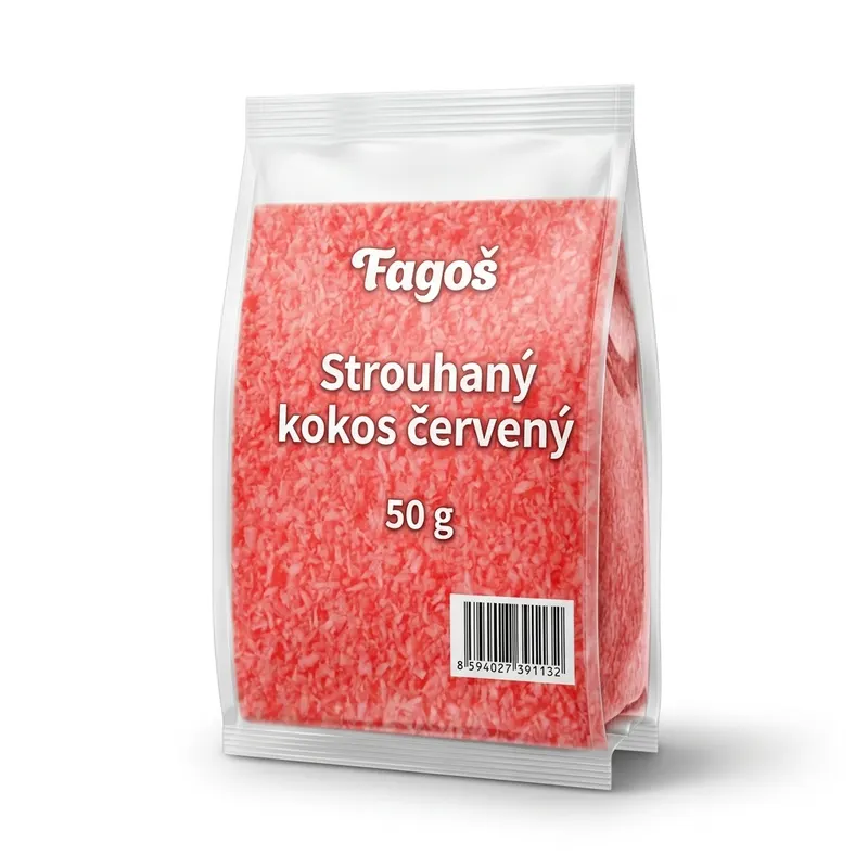 Strouhaný kokos červený Fagoš 50 g