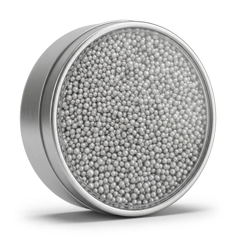 Cukrové perličky stříbrné metalické průměr 3–4 mm, 80 g
