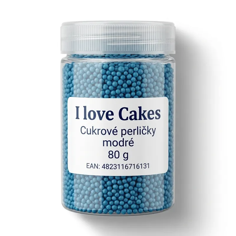 Cukrové perličky modré, 80 g