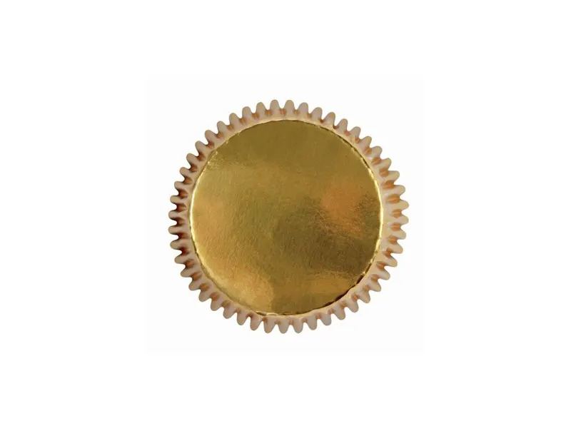 Mini košíčky na pečení zlaté metalické 35 × 20 mm (45 ks)