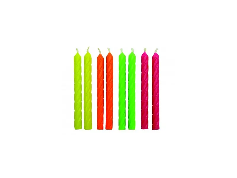 Dortové svíčky neonové mix barev 5,9 cm, 24 ks