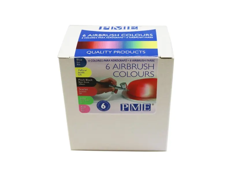 Airbrush barvy lesklé, sada 6 barev po 25 ml, PME