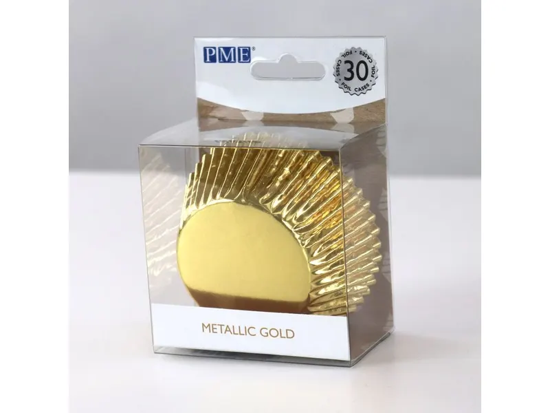 Košíčky na pečení zlaté metalické 50 × 30 mm (30 ks)