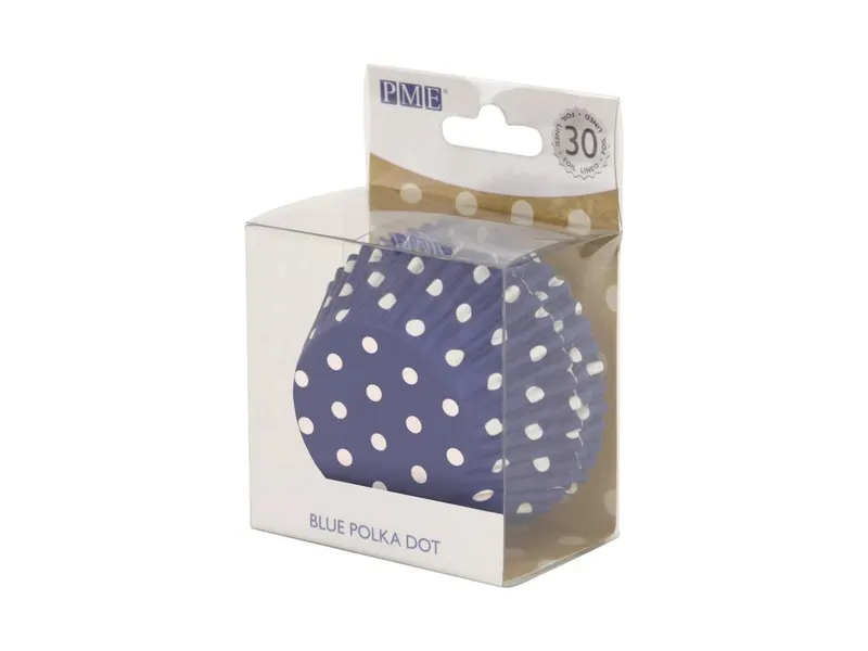 Cukrářské košíčky modré s puntíky 50 x 30 mm (30 ks)