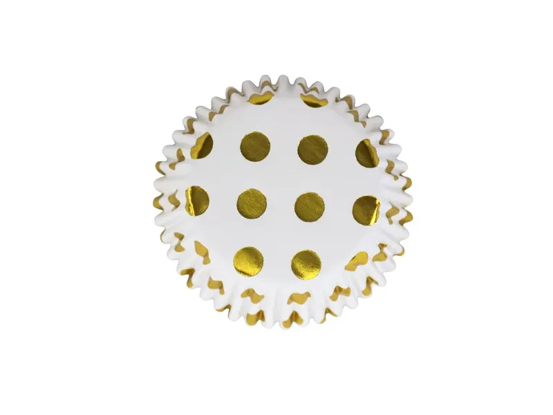 Košíčky na pečení zlaté s puntíky 50 × 30 mm (30 ks)