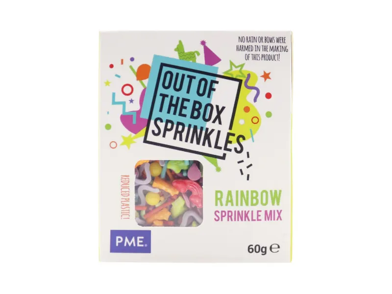 Cukrová dekorace PME Rainbow, mix tvarů a barev 60 g