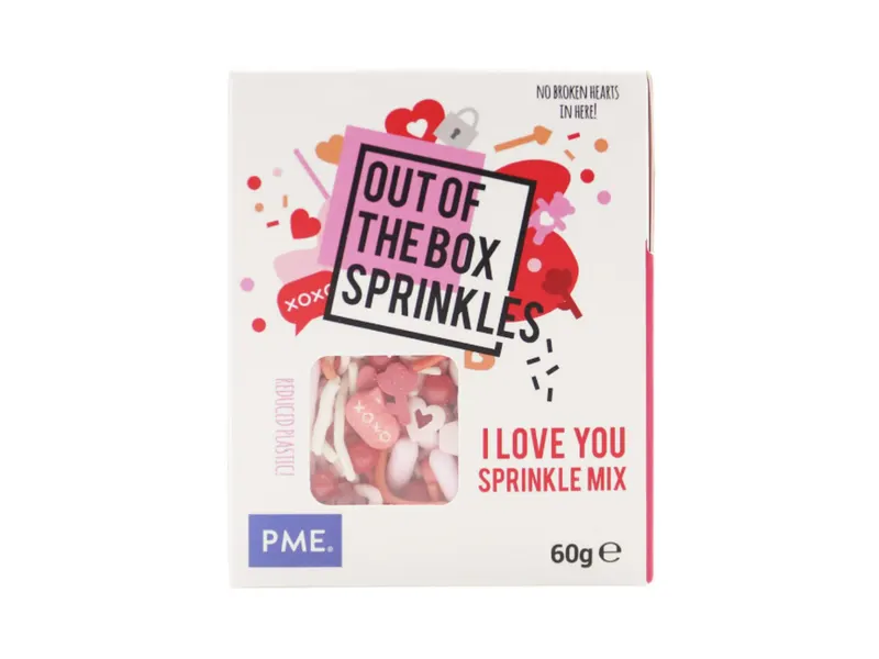 Cukrová dekorace PME I love you, valentýnský mix 60 g