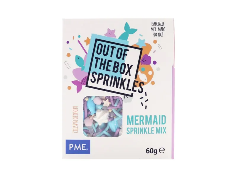 Cukrová dekorace PME Mermaid, mix tvarů a barev 60 g