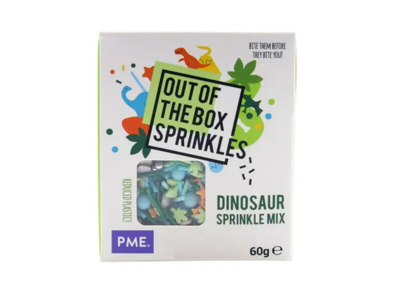 Cukrová dekorace PME Dinosaur, mix tvarů a barev 60 g