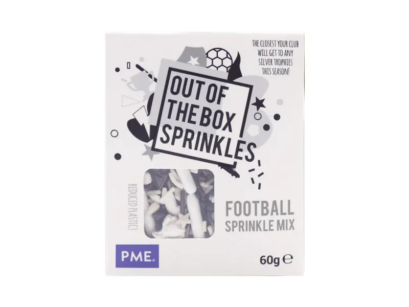 Cukrová dekorace fotbal, černobílý mix tvarů 60 g