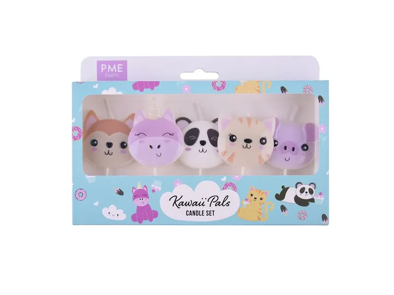 Dortové svíčky PME Kawaii zvířátka 5 ks
