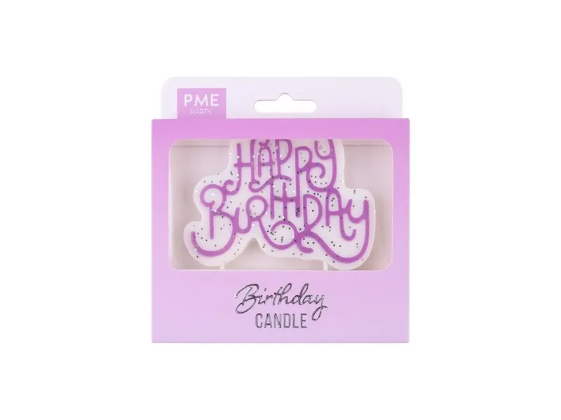 Dortové svíčky s nápisem Happy Birthday bílé růžové 1 ks
