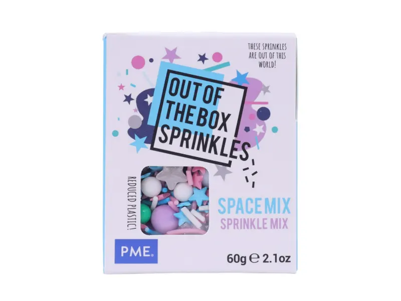 Cukrová dekorace PME Space, mix tvarů a barev 60 g