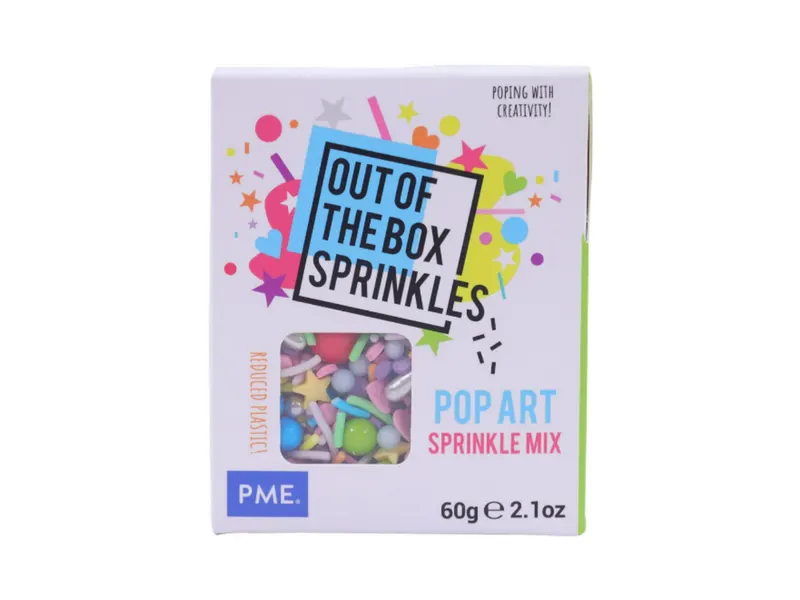 Cukrová dekorace PME Pop Art, mix tvarů a barev 60 g