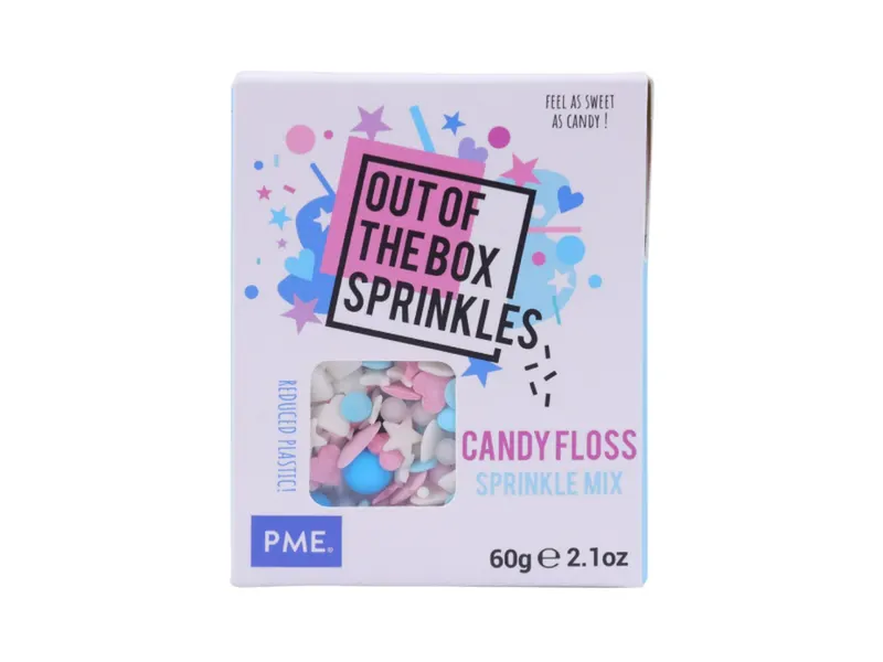 Cukrová dekorace PME Candy Floss, mix tvarů a barev 60 g
