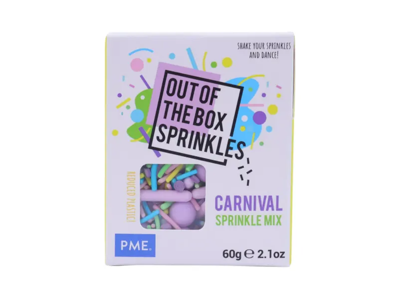 Cukrová dekorace PME Karneval, mix tvarů a barev 60 g