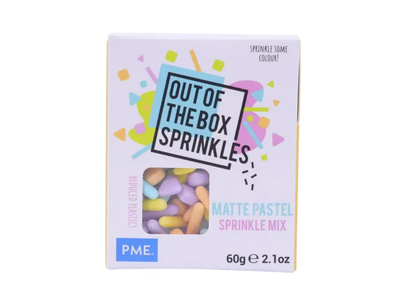 Cukrová dekorace PME Matte Pastel, mix tvarů a barev 60 g