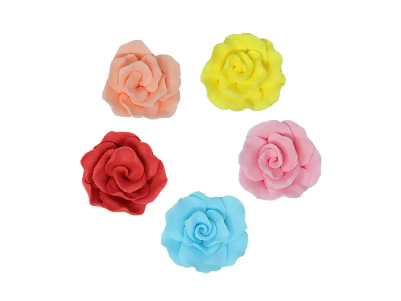 Cukrové růže mix barev 4 cm, 36 ks