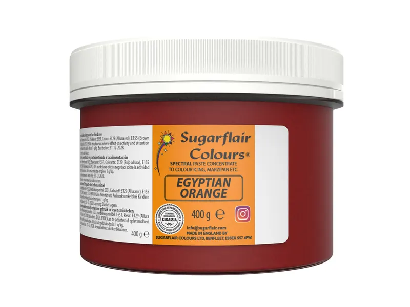 Gelová barva Sugarflair Egyptian orange oranžová 400 g