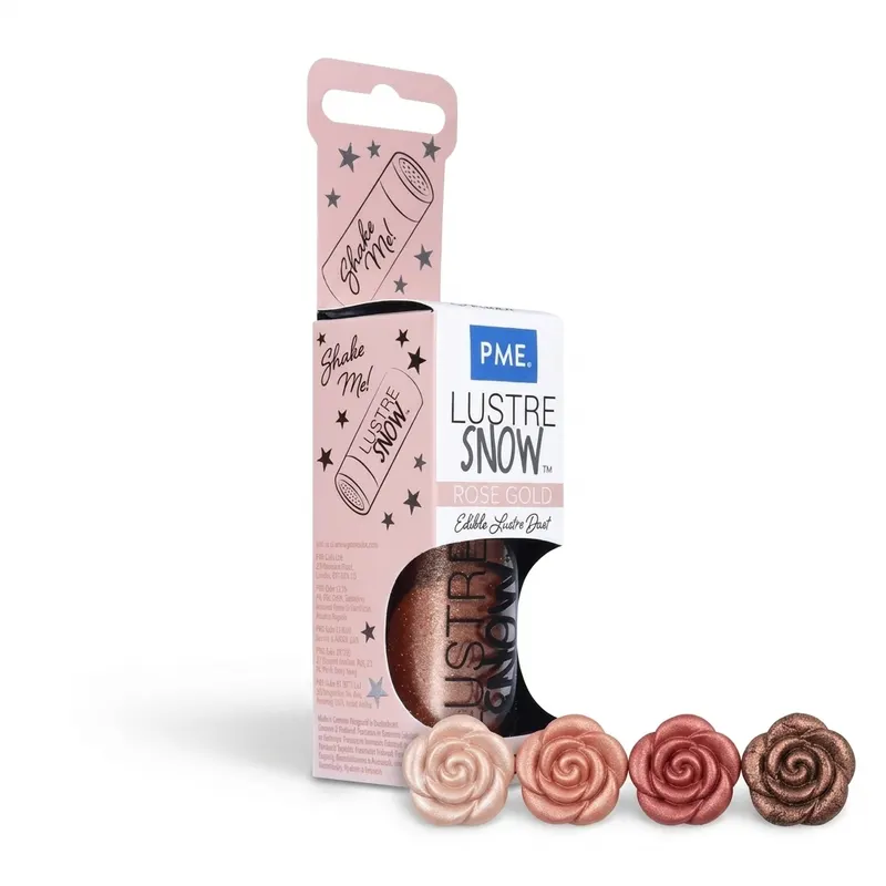 Prachový perleťový lesk PME Lustre Snow rose gold 10 g