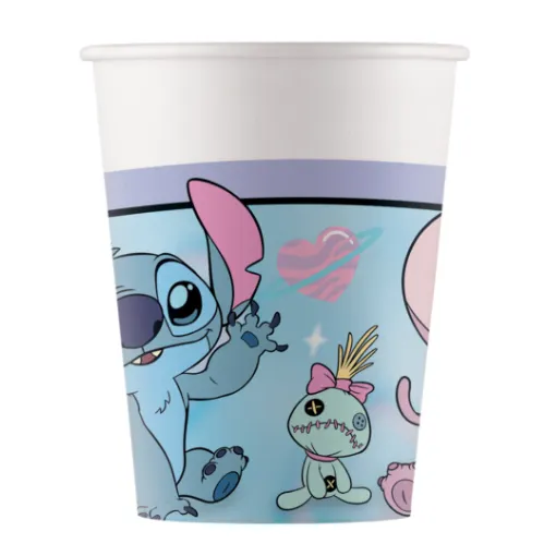 Papírové kelímky Stitch s Angel motivem 8 ks