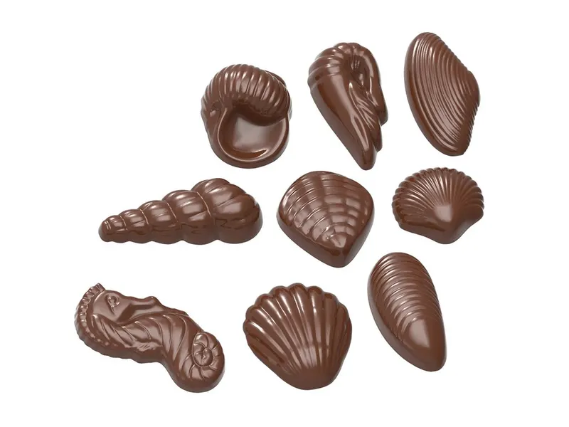 Forma na pralinky mořské plody, 22 dutin, polykarbonát