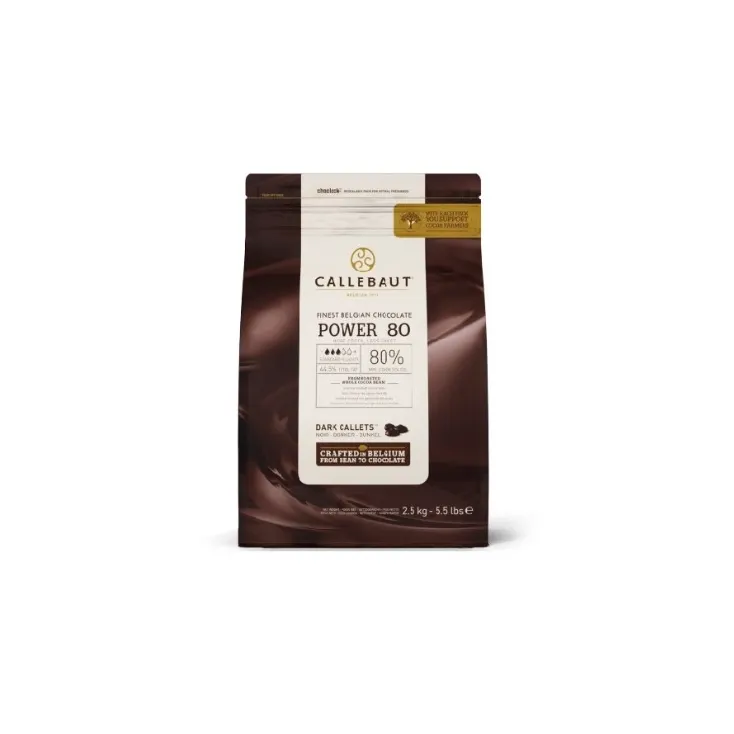 Hořká čokoláda 80 % Power Callebaut 2,5 kg