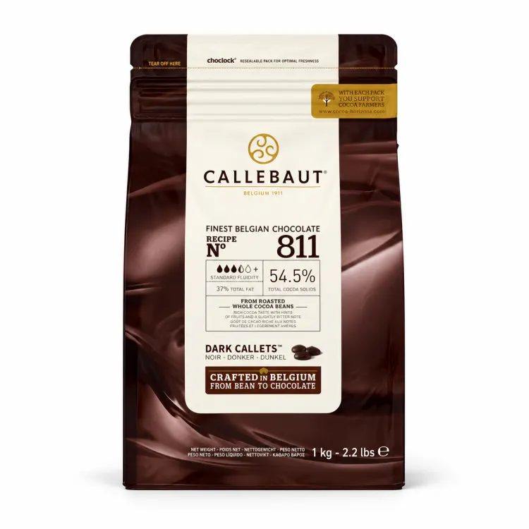 Hořká čokoláda Callebaut 811 s obsahem kakaa 54,5 % 1 kg