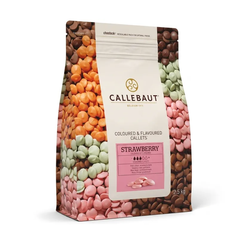 Jahodová čokoláda Strawberry Callets 2,5 kg