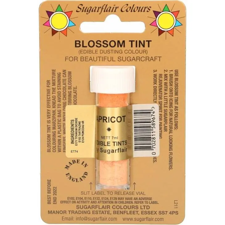 Jedlá prachová barva meruňková apricot Sugarflair 7 ml
