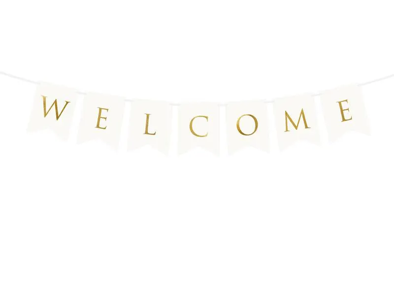 Girlanda s nápisem Welcome bílá 95 cm