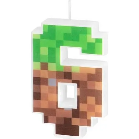 Dortová svíčka Minecraft číslo 6 7 cm